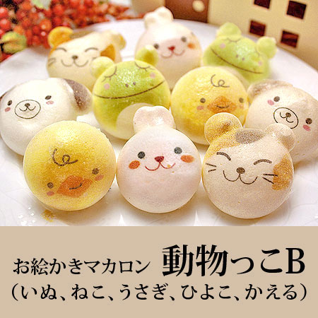 お絵かきマカロン動物っこB(10個入)