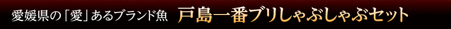 愛媛県の「愛」あるブランド魚「戸島一番ブリしゃぶしゃぶセット」