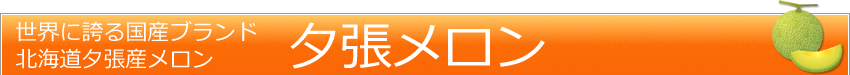 世界に誇る国産ブランド、北海道夕張産メロン「夕張メロン」