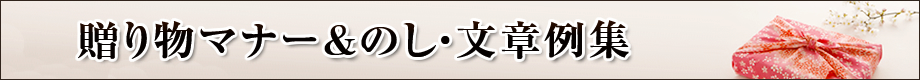 贈り物マナー＆のし・文例集