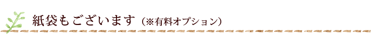 紙袋のご用意もございます。（有料オプション）