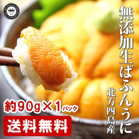 北方四島産の生ばふんうに（約90g/塩水パック）